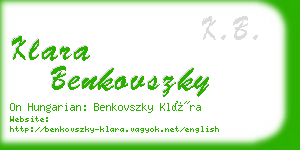 klara benkovszky business card